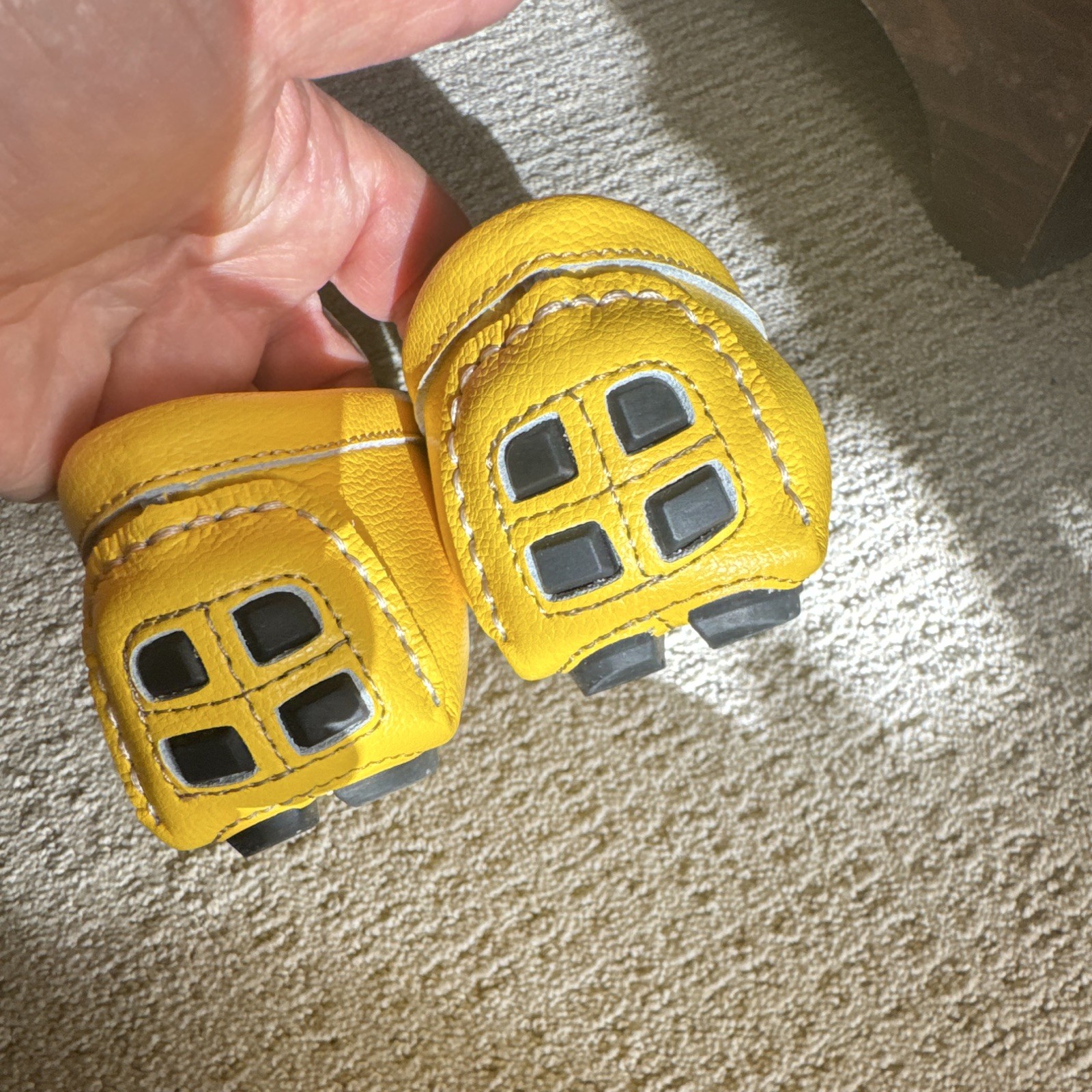 Artisure Men’s Yellow/White Leather Slip-On Loafers Contrast Stitching 8.5