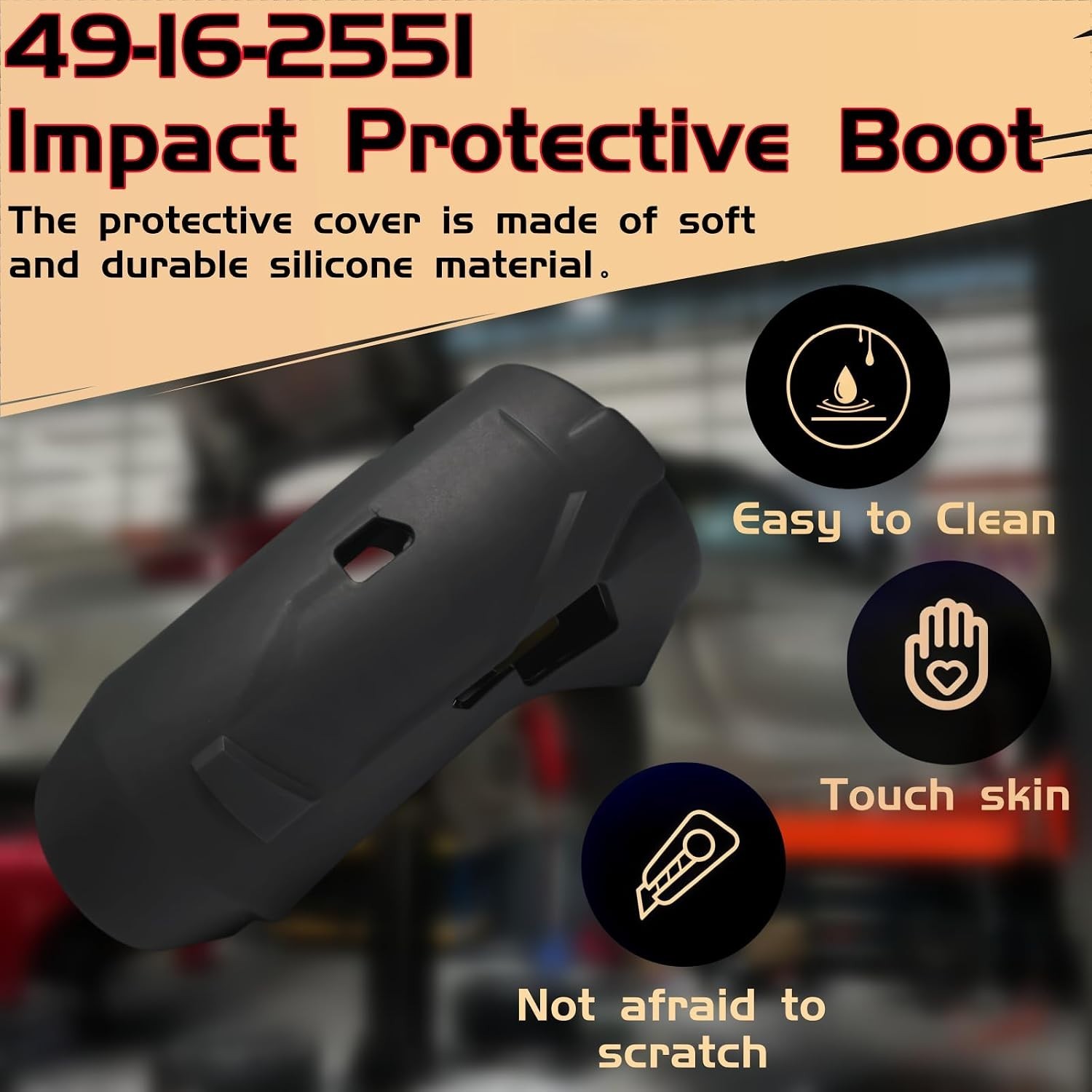 Durable Rubber Protective Boot for M12 FUEL SURGE 1/4 in. Driver – 1 Pack Black