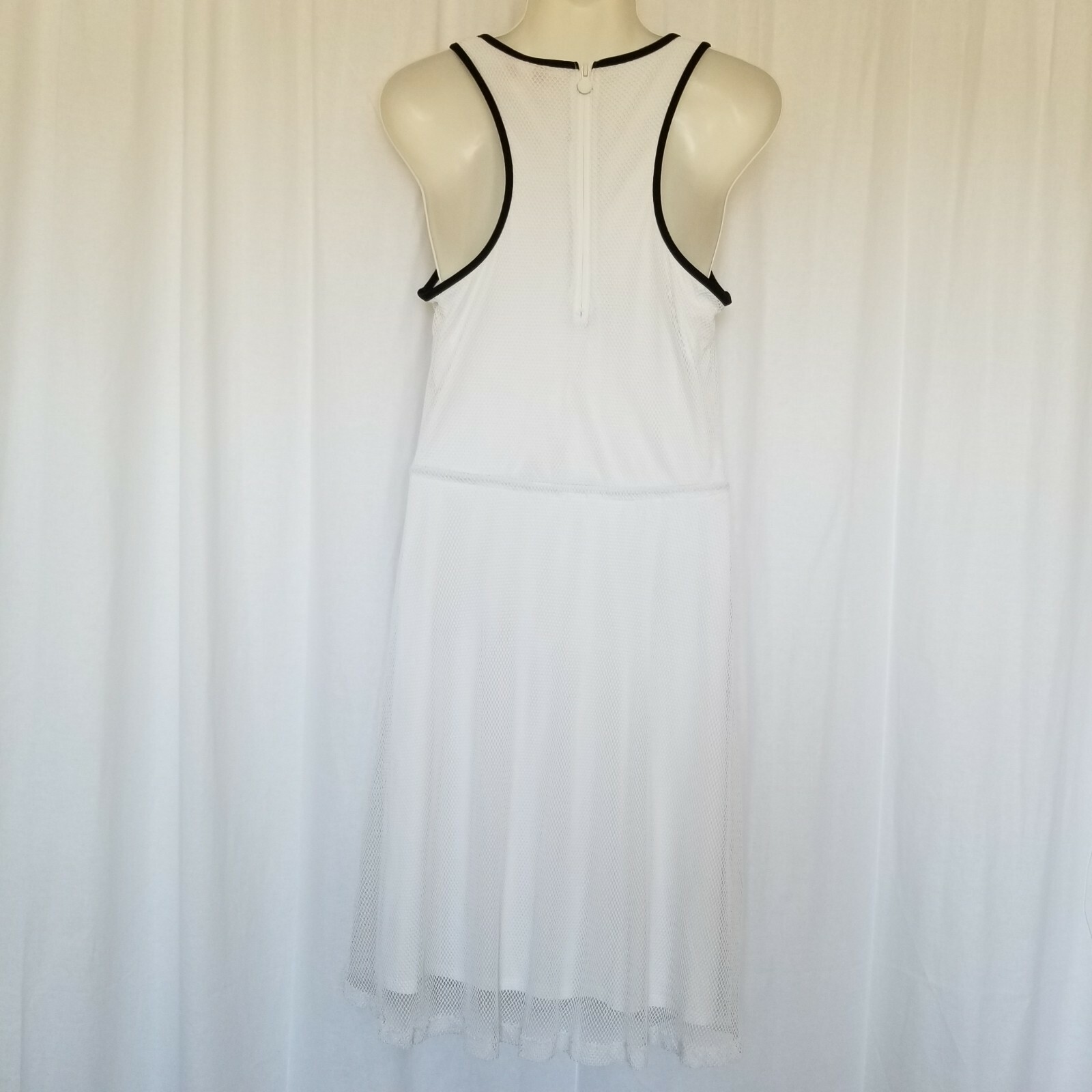 Hunter Target Women Dress White Mesh A-Line Racerback Sleeveless Tank Zip Sz S