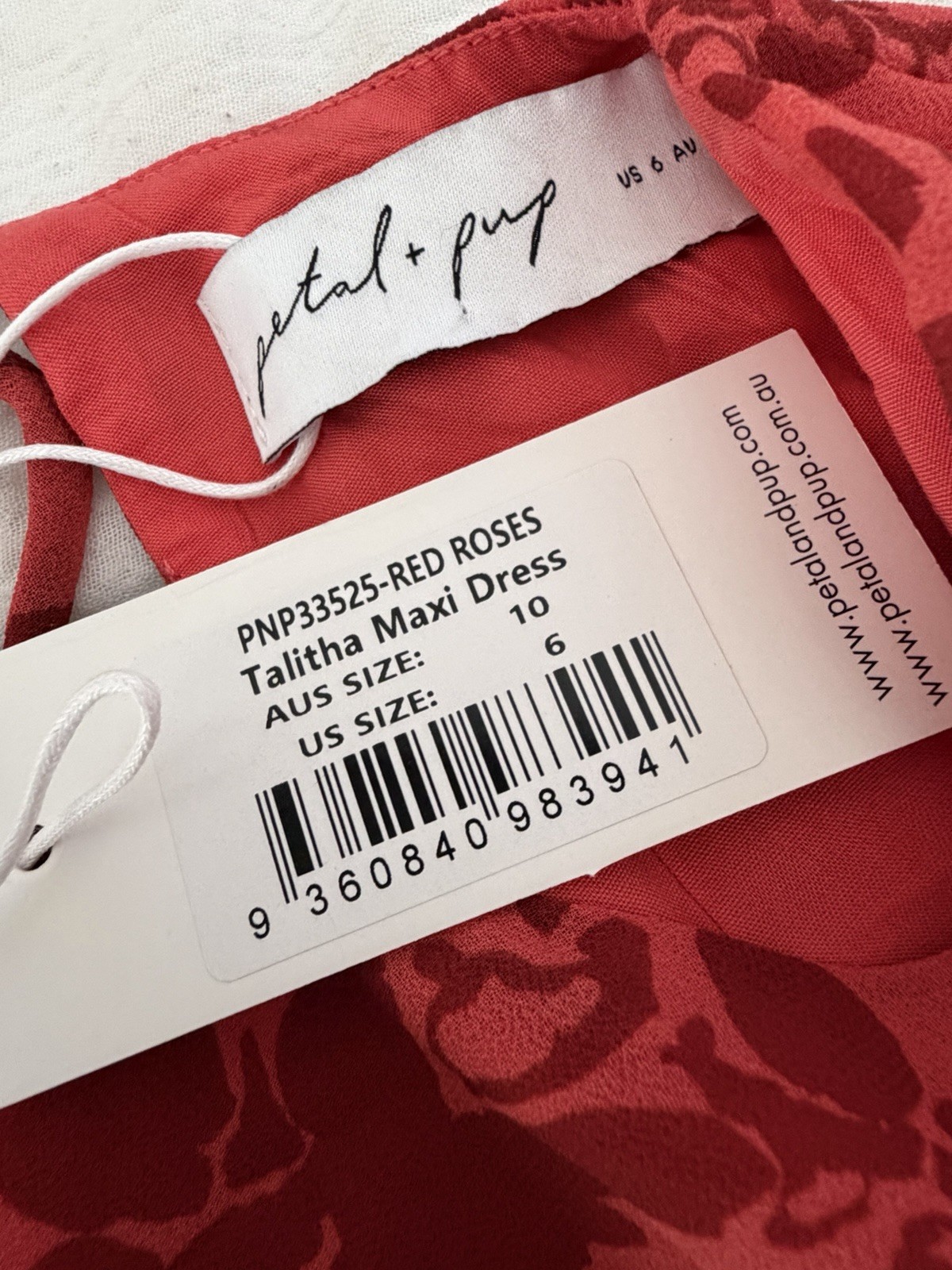 NWT Petal + Pup Talitha Red Long Sleeve Maxi Dress – Women’s Size 6