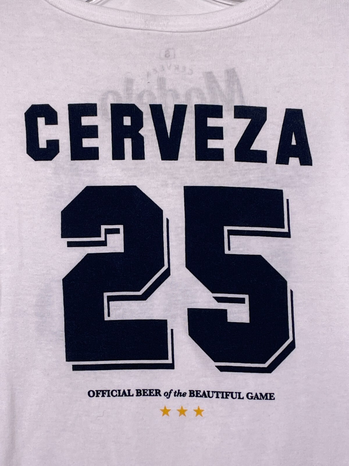 Cerveza Modelo Beer Est 1925 White Jersey Style Soccer T-Shirt Kids SMALL