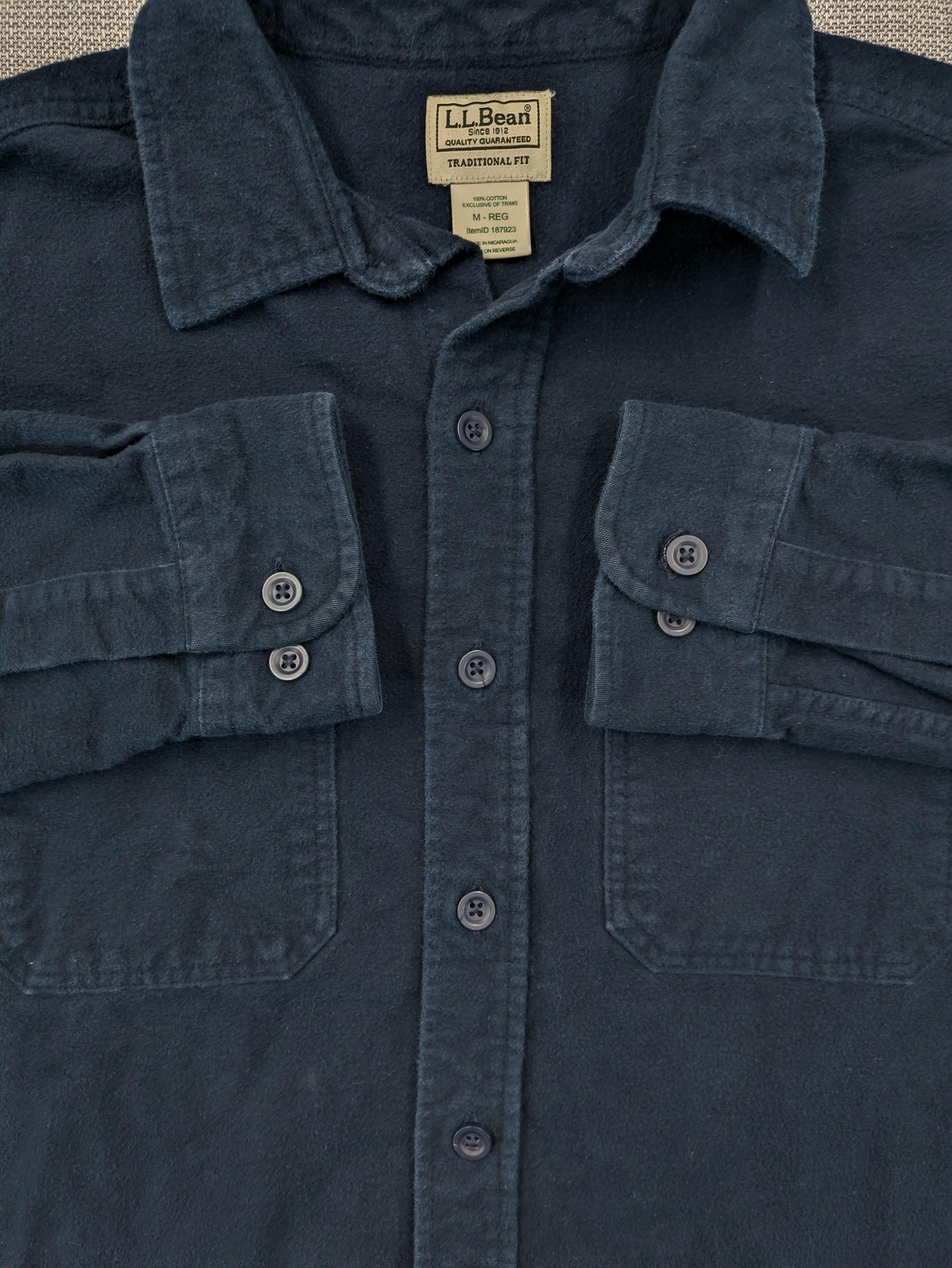 L.L. Bean Shirt Mens Medium Blue Flannel Long Sleeve Button Up Casual Workwear
