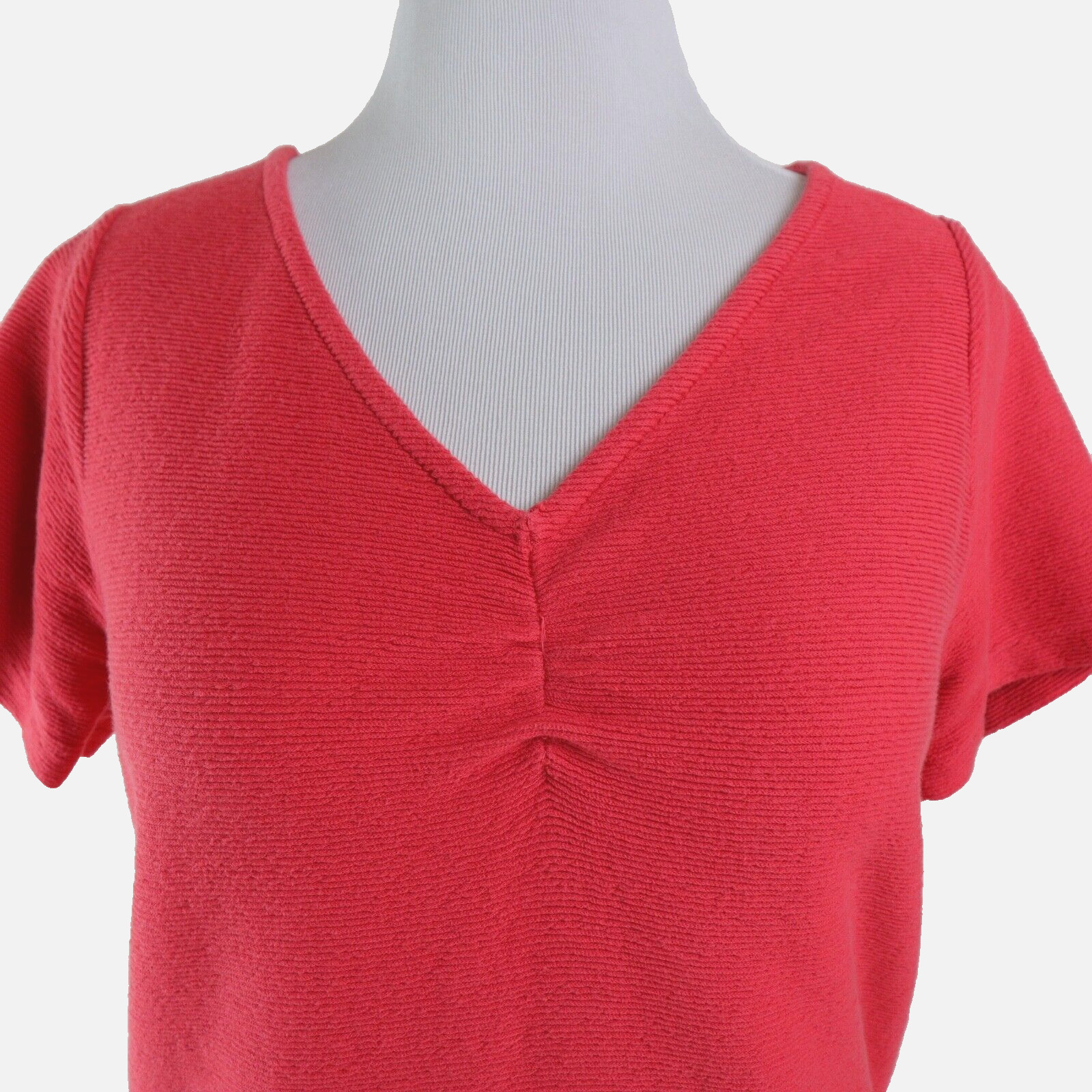 Madewell Size L Ottoman Jacquard Ruched-Front Top Orange