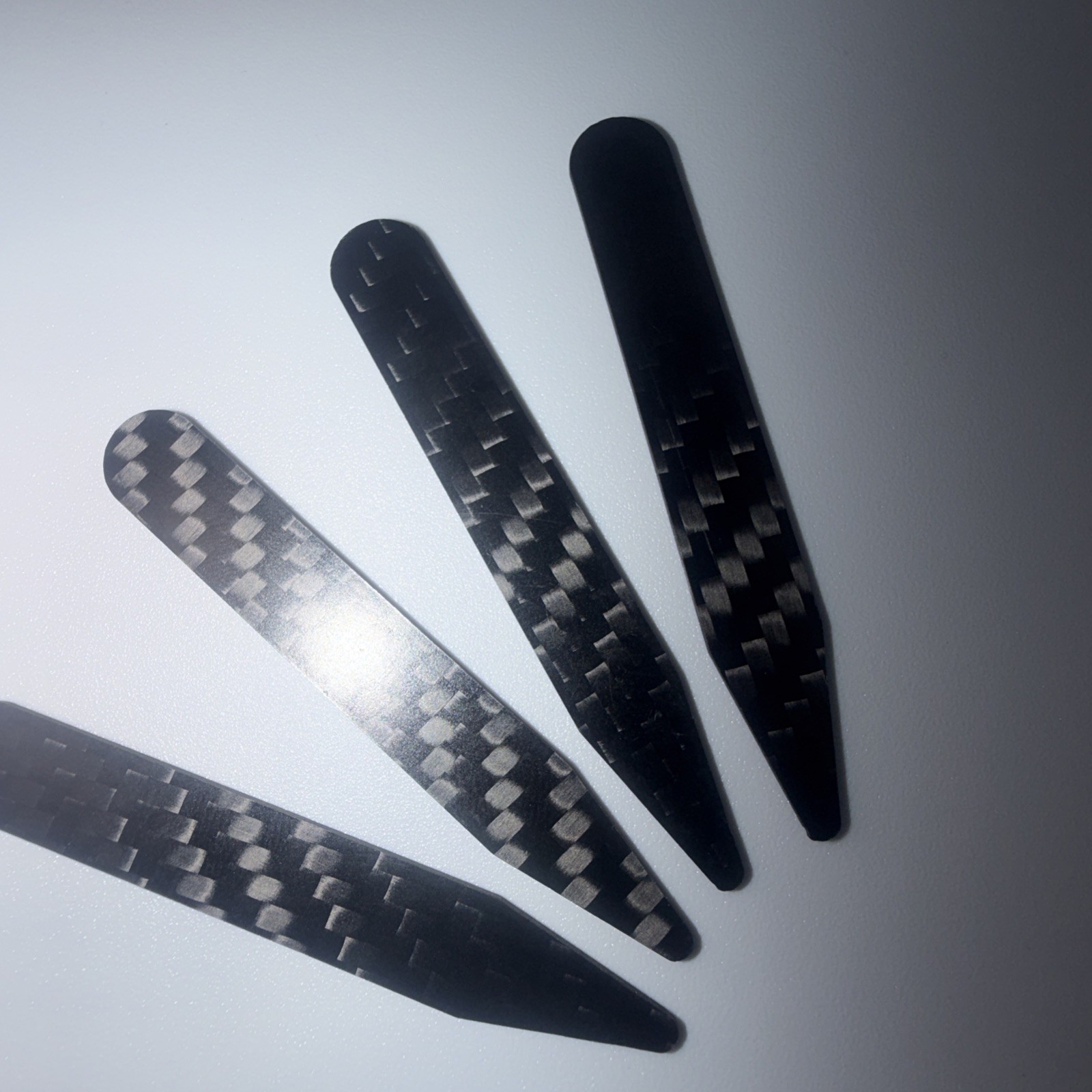 Real Carbon Fiber Collar Stays 4 piece Set 2.75 Inch Length