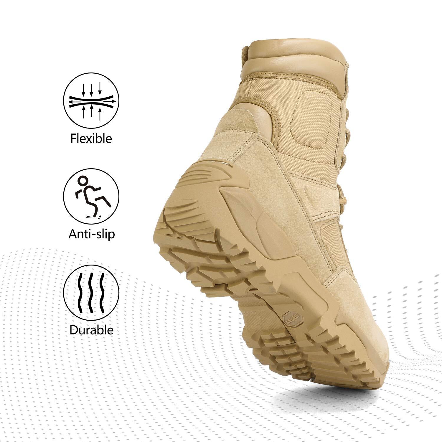 NORTIV 8 Men’s Military Tactical Work Boots Hiking Motorcycle Combat Trail Shoes