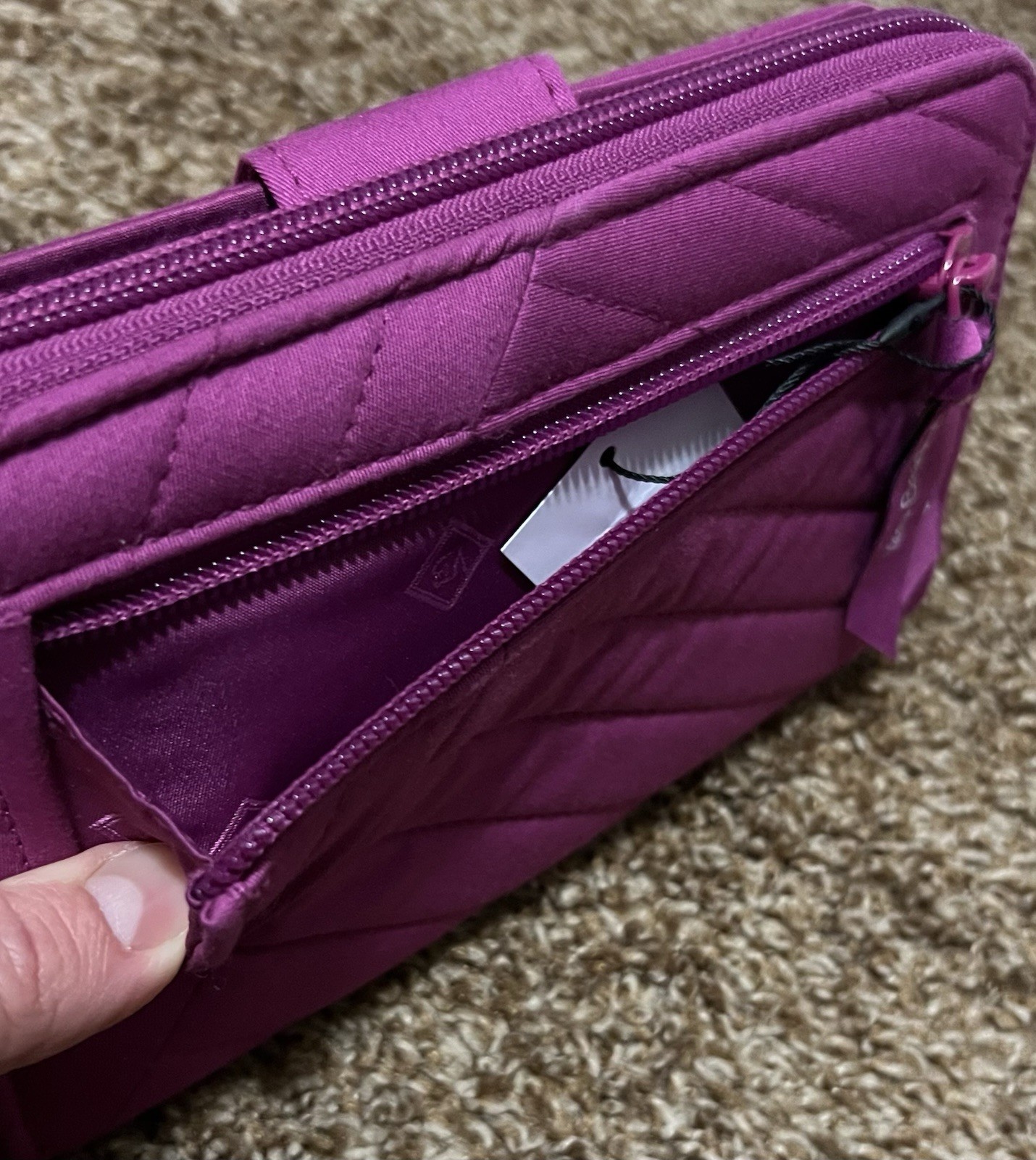 *NWT* Small Vera Tote and Turnlock Wallet in Dark Raspberry