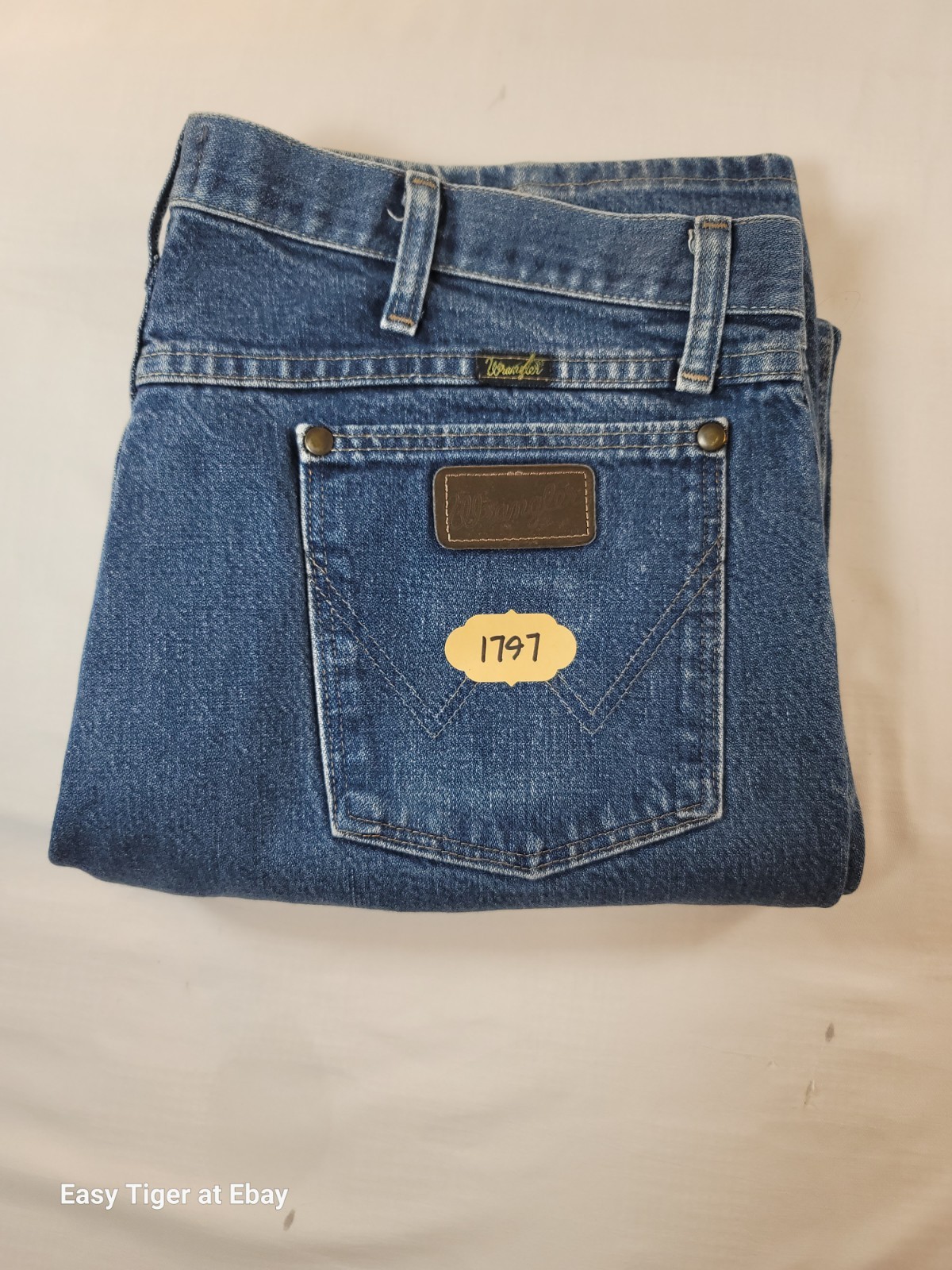 VTG Wrangler Mens 47MWZ Regular Fit Cowboy Cut Jeans 47MWZPW 38×30 Crease Starch
