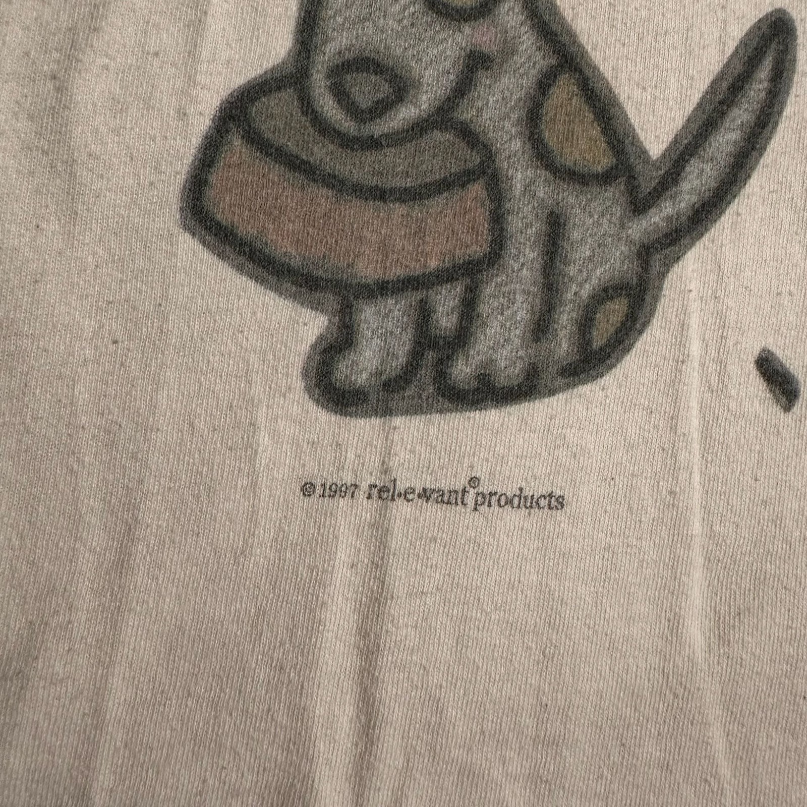 Vintage 1997 Relevant Products All Over Print Dog Bow Wow T-Shirt Large