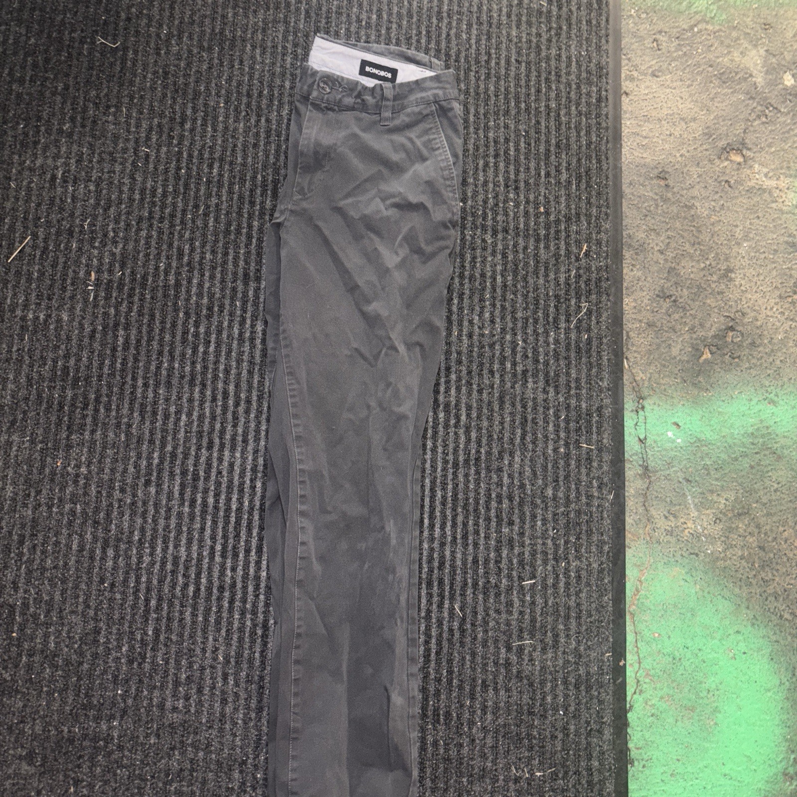 Bonobos Gray Slim Fit Chino Pants 32W Cotton Twill Flat Front Pockets