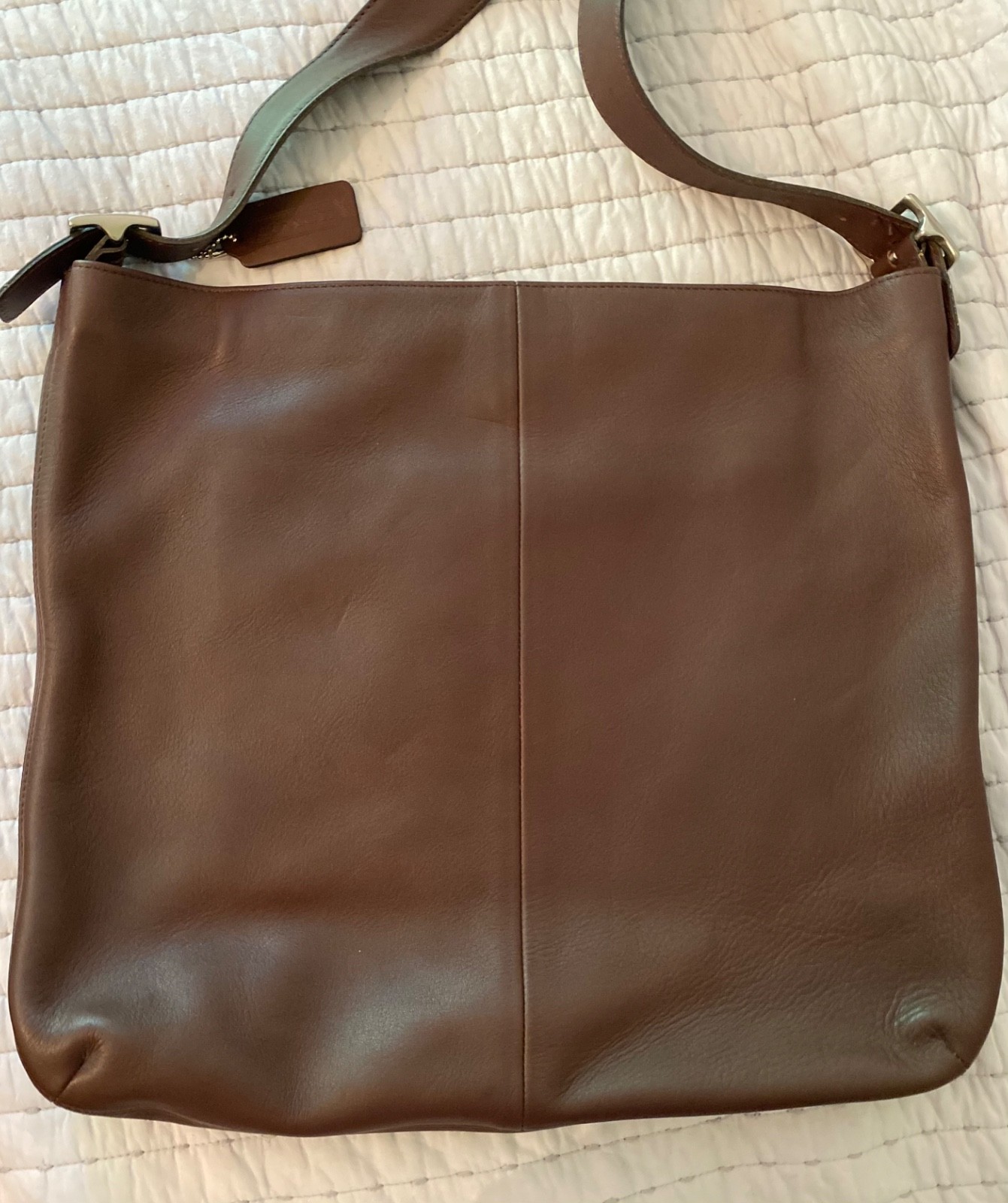 Vintage Never Used Coach Brown Leather Slim Legacy Shoulder Bag with Dust Bag