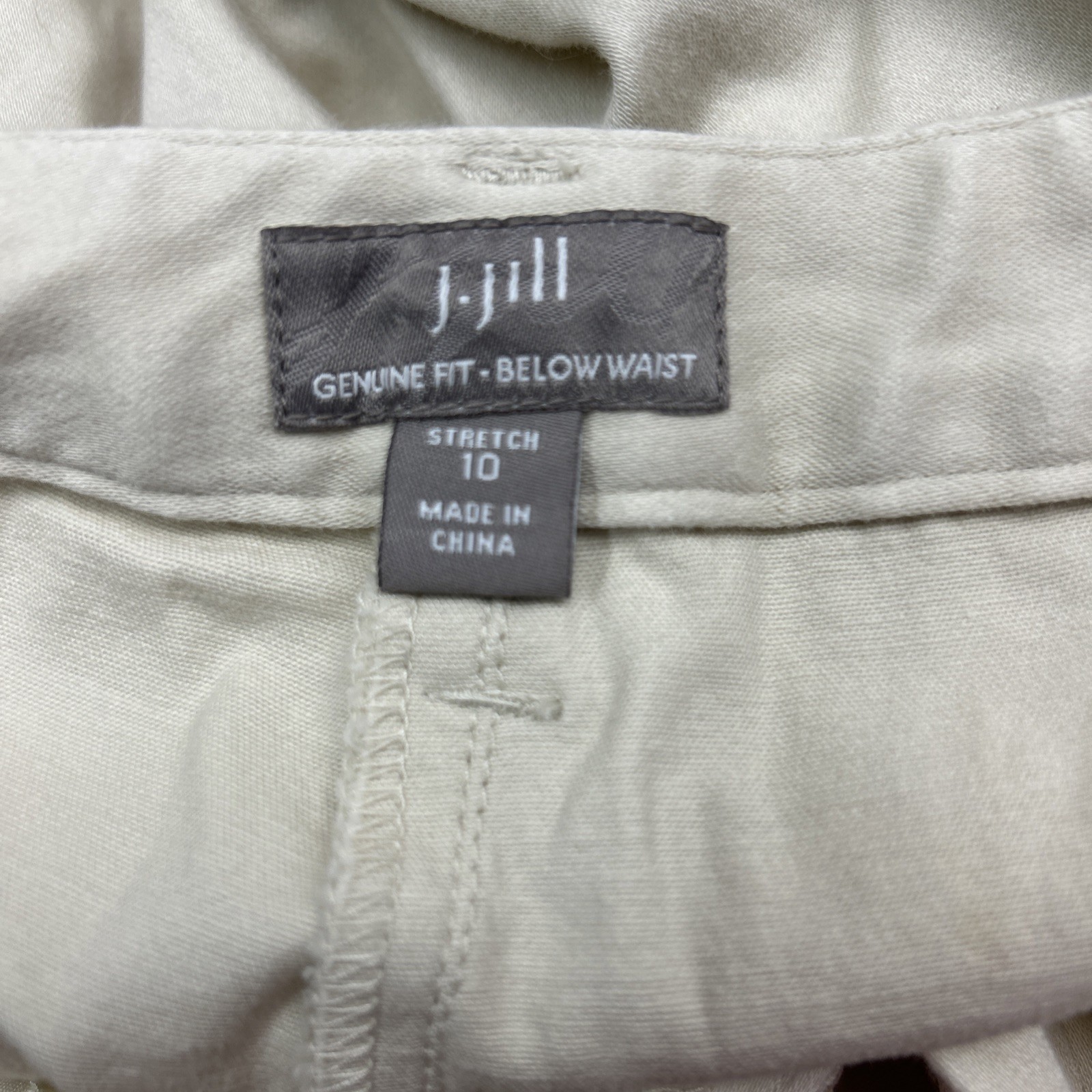 J. JILL Genuine Fit Below Waist Stretch Cream Womens Dress Pants Office Size 10
