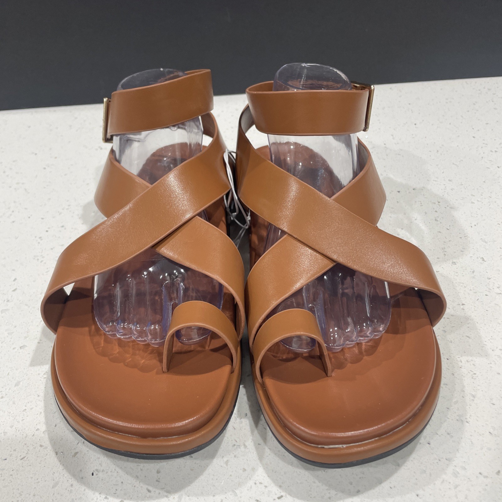 Ankle Wrap Toe Ring Sandals Sz 11 NWT Cognac Color – Universal Thread