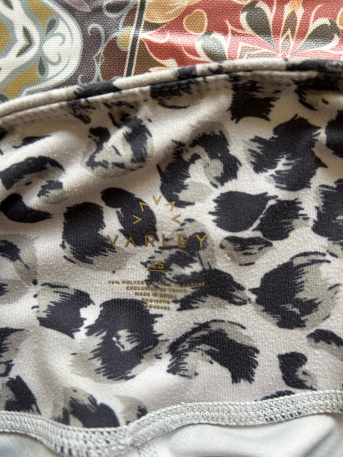 Varley Century Animal Print Tan Taupe Leopard High Rise 7/8 Leggings Size XS
