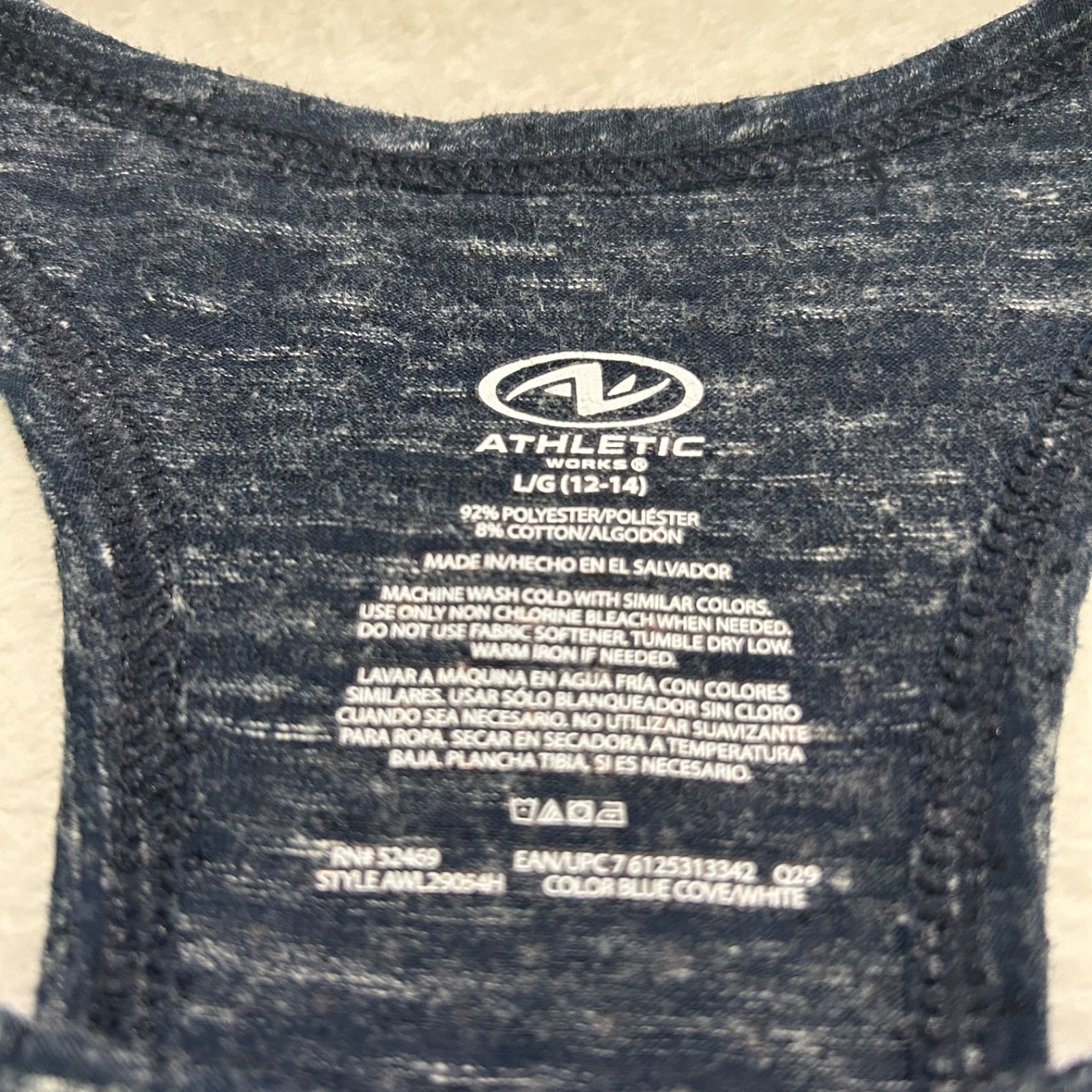 Athletic Works Women’s Blue Workout Yoga Gym Racerback Tank Top Sz L