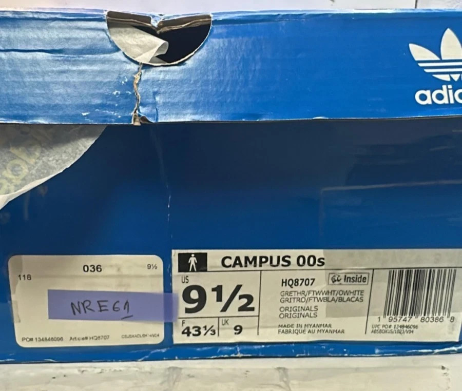 Adidas Campus 00s HQ8707 Skateboarding Low Top Sneakers Grey Mens Shoes | 9.5 US