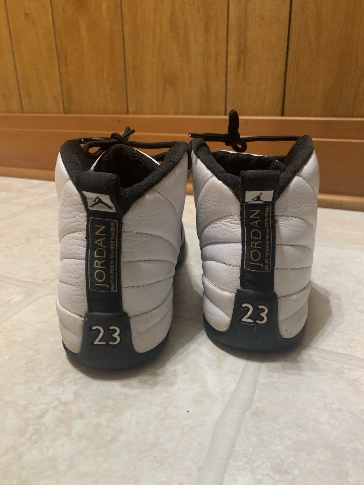 Jordan Air Jordan 12 Retro (GS) High Top Sneaker 5Y White/Black/Gold
