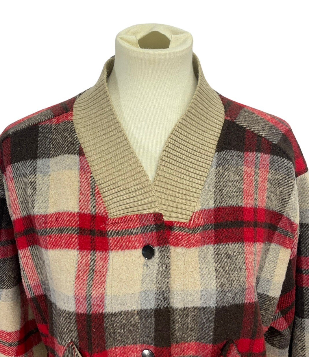 Davi & Dani Women Red Plaid Cardigan Shacket Jacket Soft Flannel Long Medium NEW