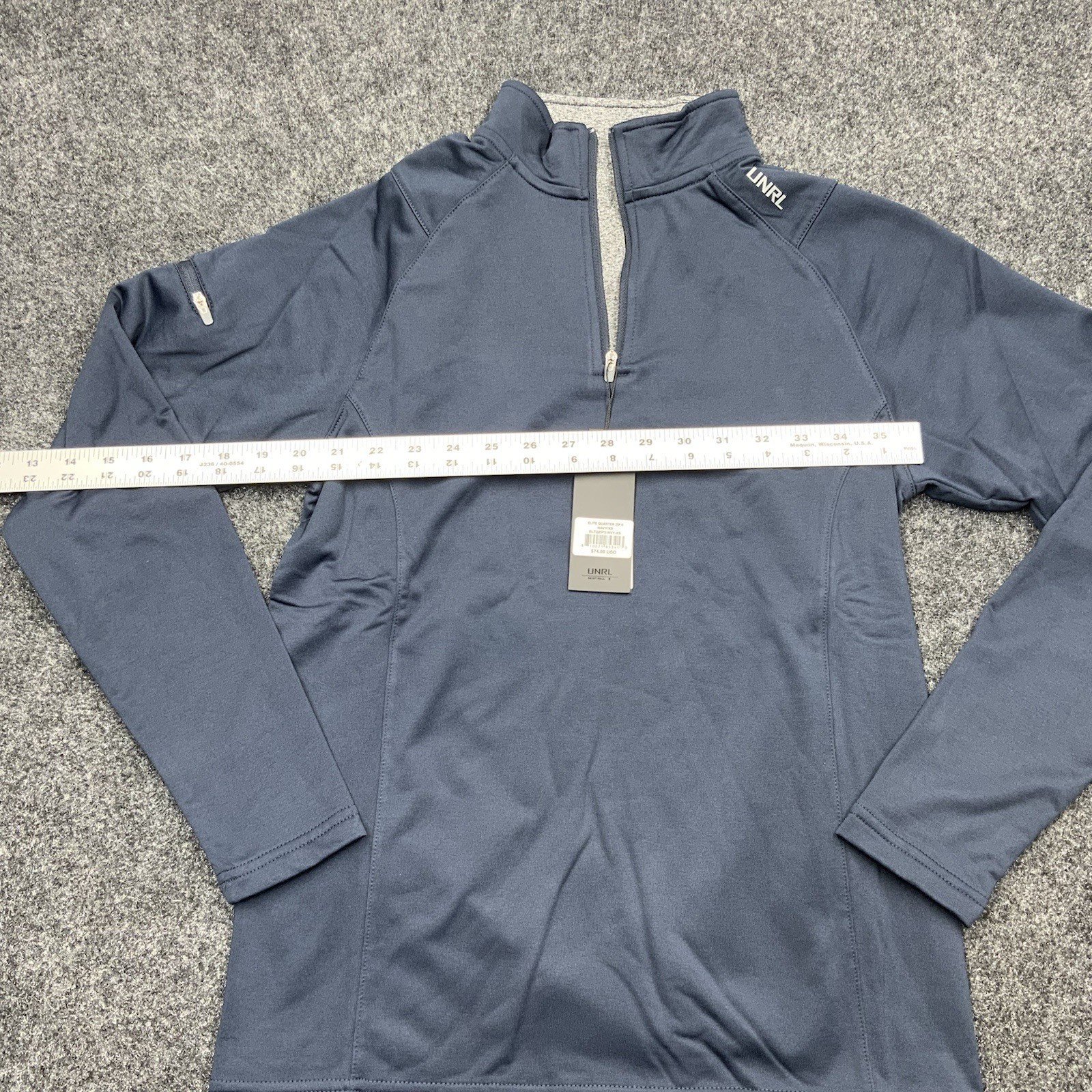 New UNRL Quarter Zip Pullover Men Athletic Golf Lightweight XS Performance Navy
