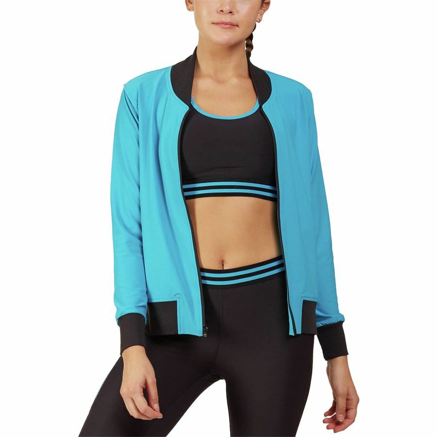WOMEN size MED Stretch BOMBER JACKET Top RUN Sport FITNESS Yoga ATHLETIC Workout
