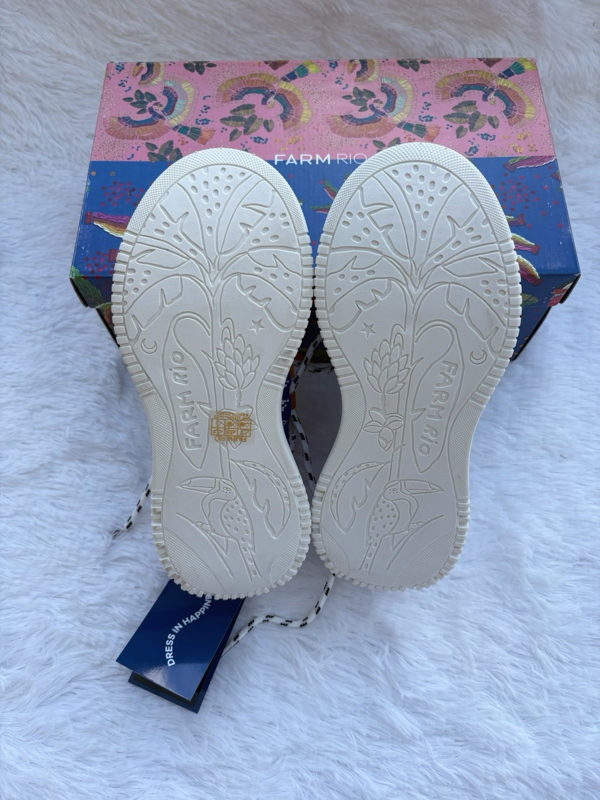Farm Rio Beaded Boho Multi Colored Sneaker Shoes Size 7 $295