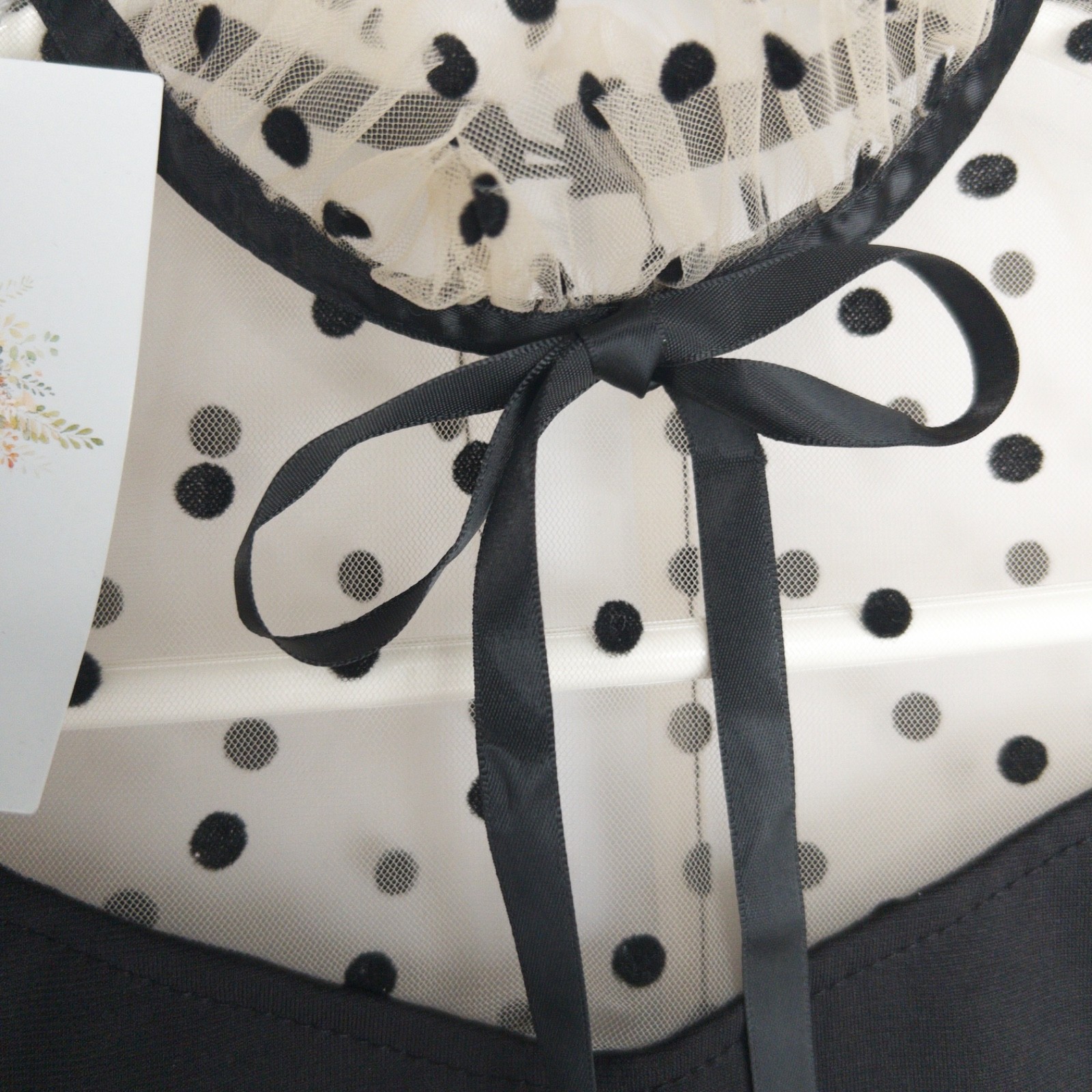 Analisa Splendid Polka Dot Mesh Twee French Retro Ruffle Cuff Dress Womens S NWT