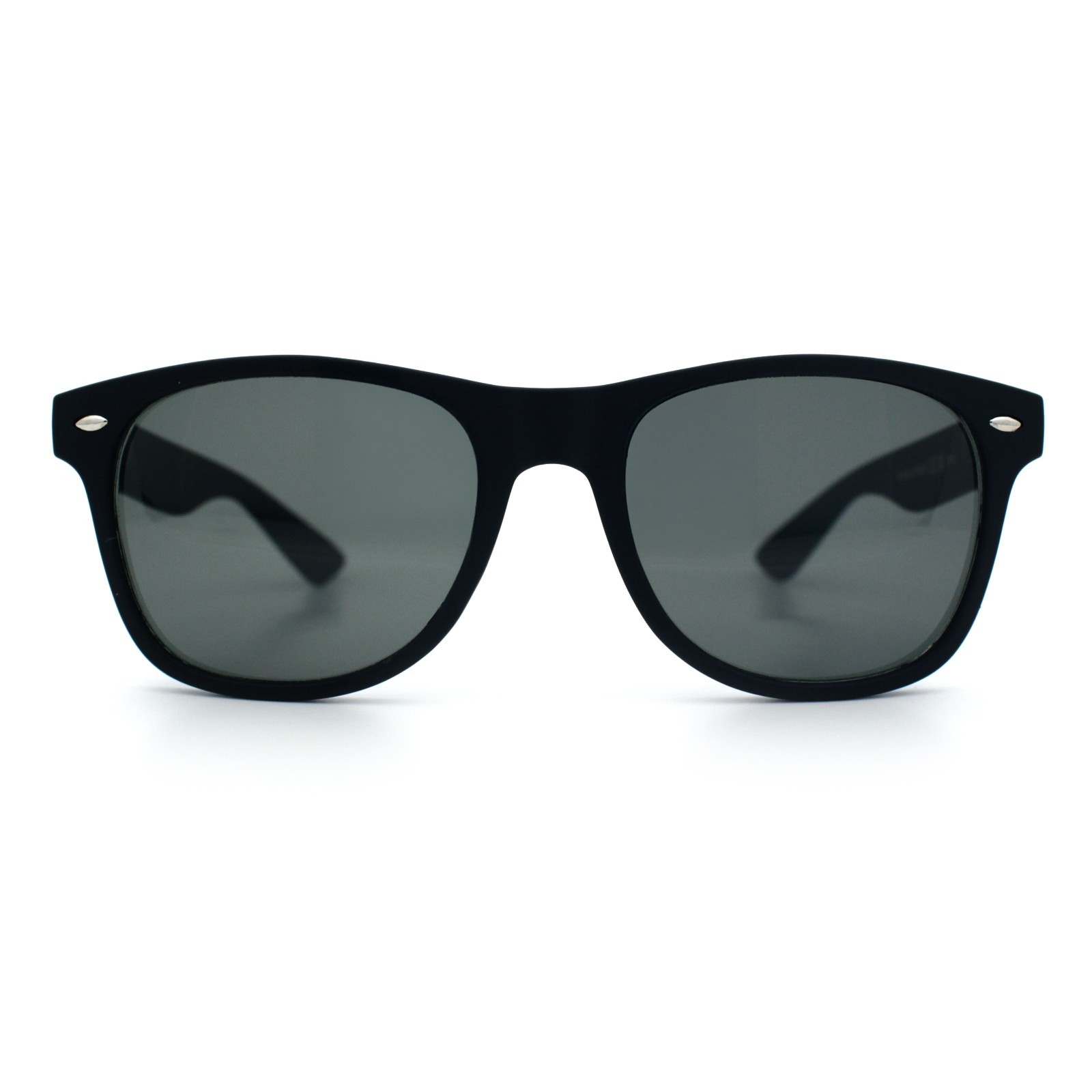 Mens Glass Lens Hipster Rubberized Matte Black Classic Horn Rim Sunglasses