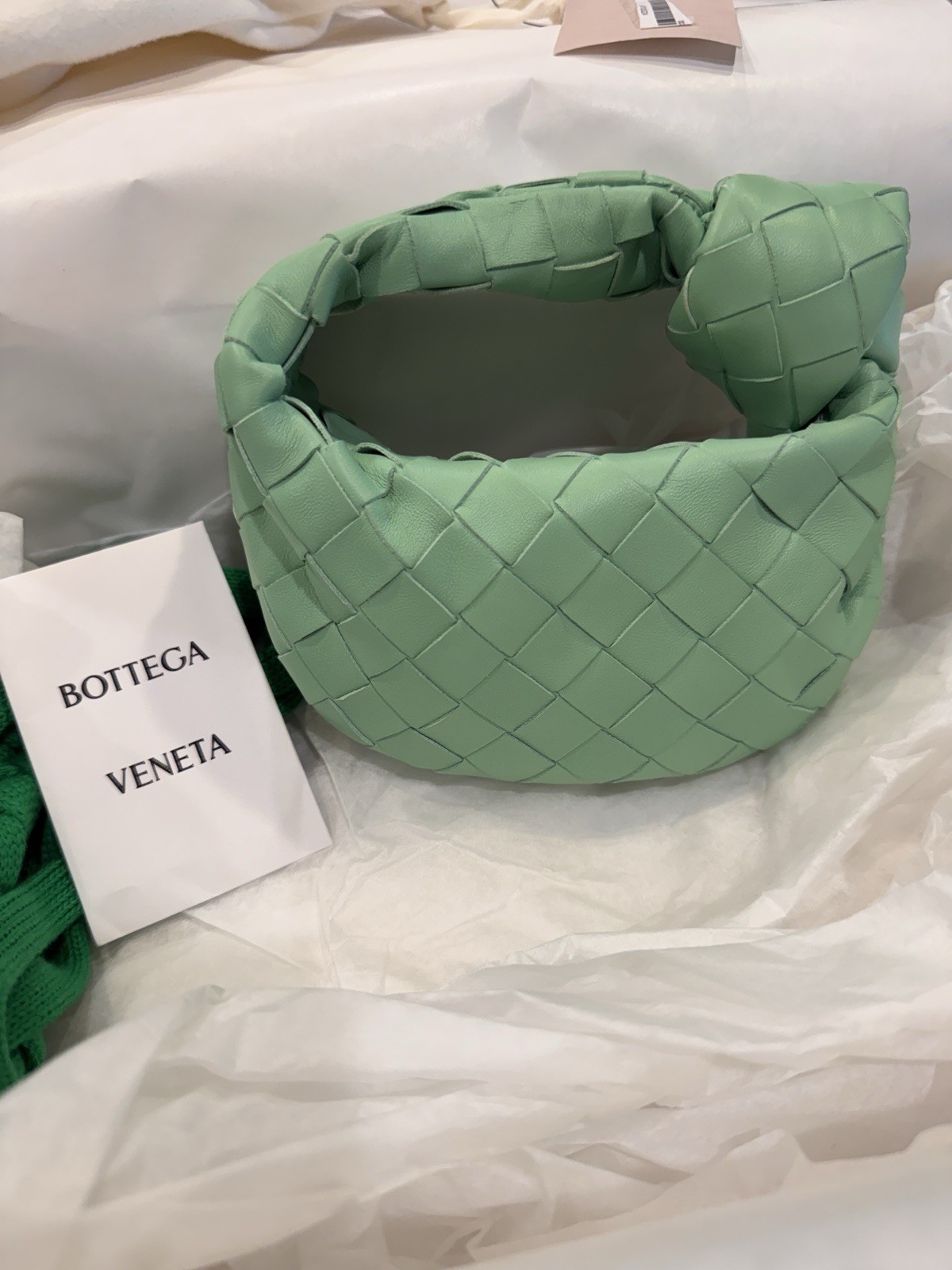 Bottega Veneta Candy Jodie Intrecciato Green Shoulder Bag Zip Gold +Dust