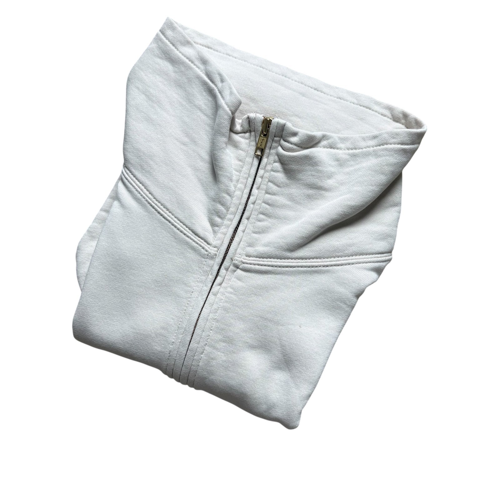 J. Crew Sweatshirt Mens Half Zip Small White Pullover Re-Imagined YKK Zipper