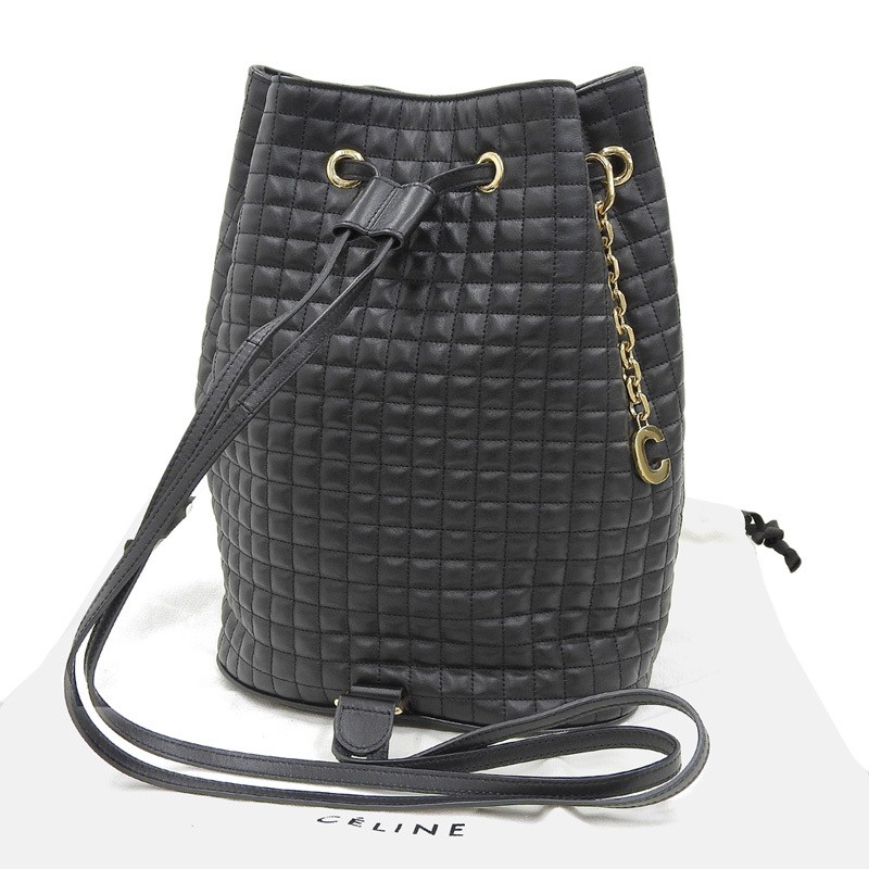 Celine C Charm Small Leather Backpack Bag Black