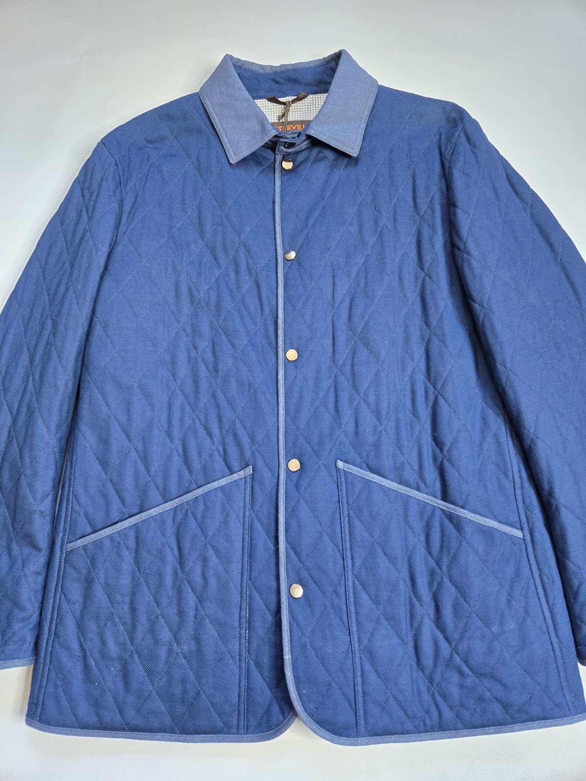 WATERVILLE DEL QUILTED BLUE MEN’S JACKET ITALY SIZE 50 US SIZE L MADE IN ITALY