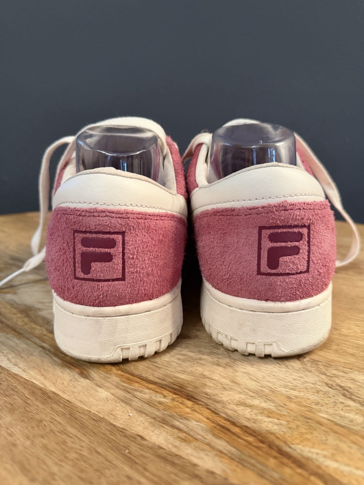 FILA Men’s Low Top Suede Lace Up Athletic Sneakers Pink/White Solid