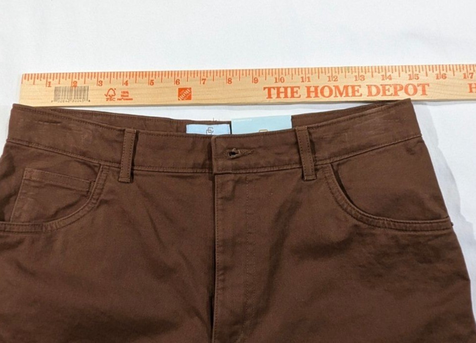 Class/Club Dark Brown Modern Fit Adjustable Waist Stretch Pants Size 18 NWT