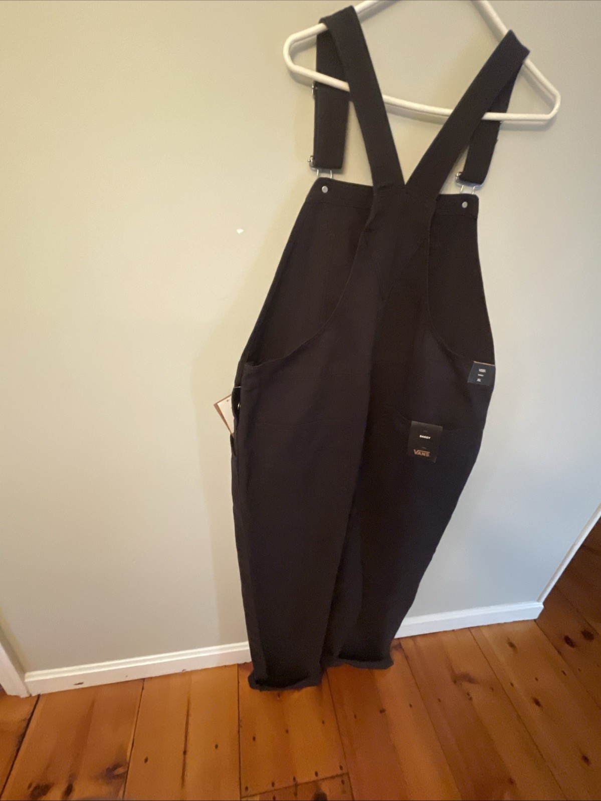 VANS Sirelle Overalls Black Cotton Relaxed Fit Women’s Size Medium M NEW