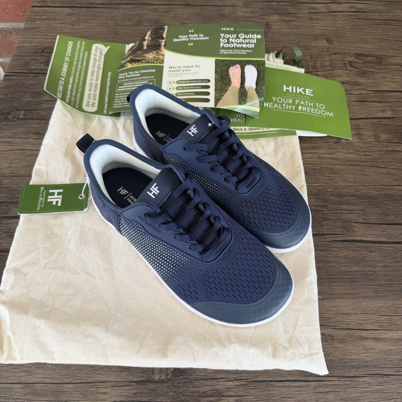 Hike Footwear HF Stride Sneakers Womens 6 Mens 4 Navy Blue Barefoot Shoes