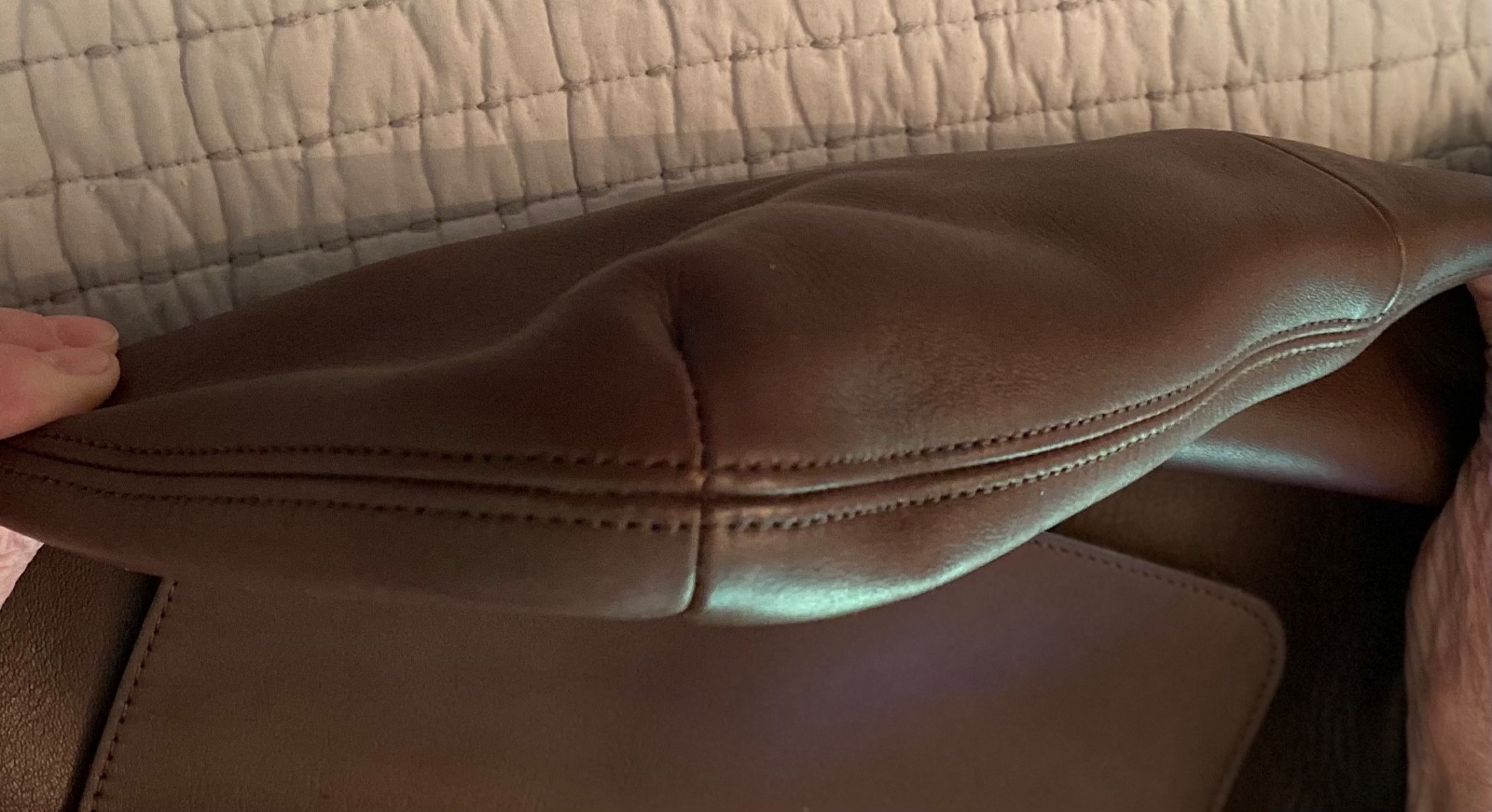 Vintage Never Used Coach Brown Leather Slim Legacy Shoulder Bag with Dust Bag
