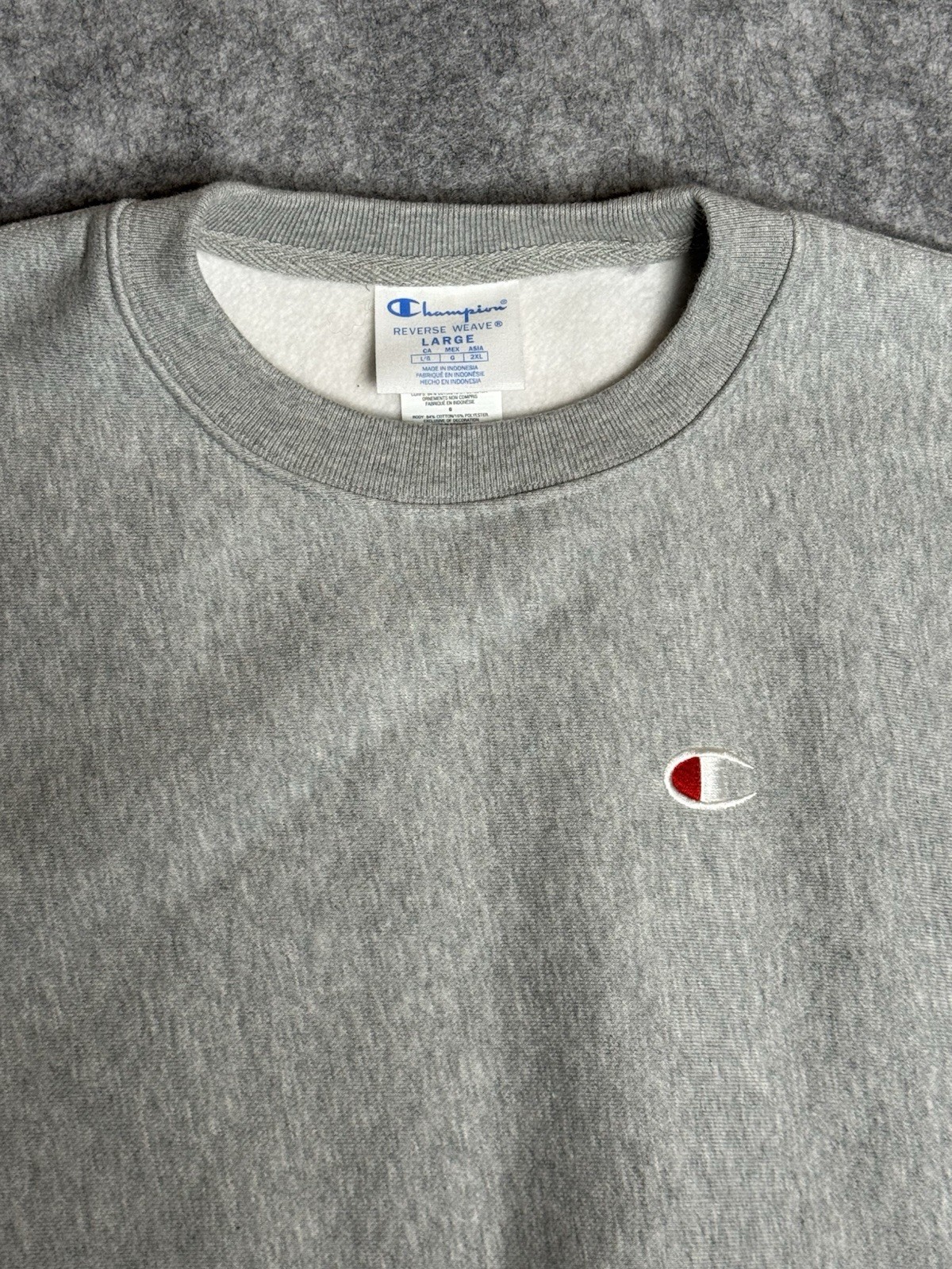 Champion Reverse Weave Gray Crewneck Pullover Sweatshirt Men’s Size Large