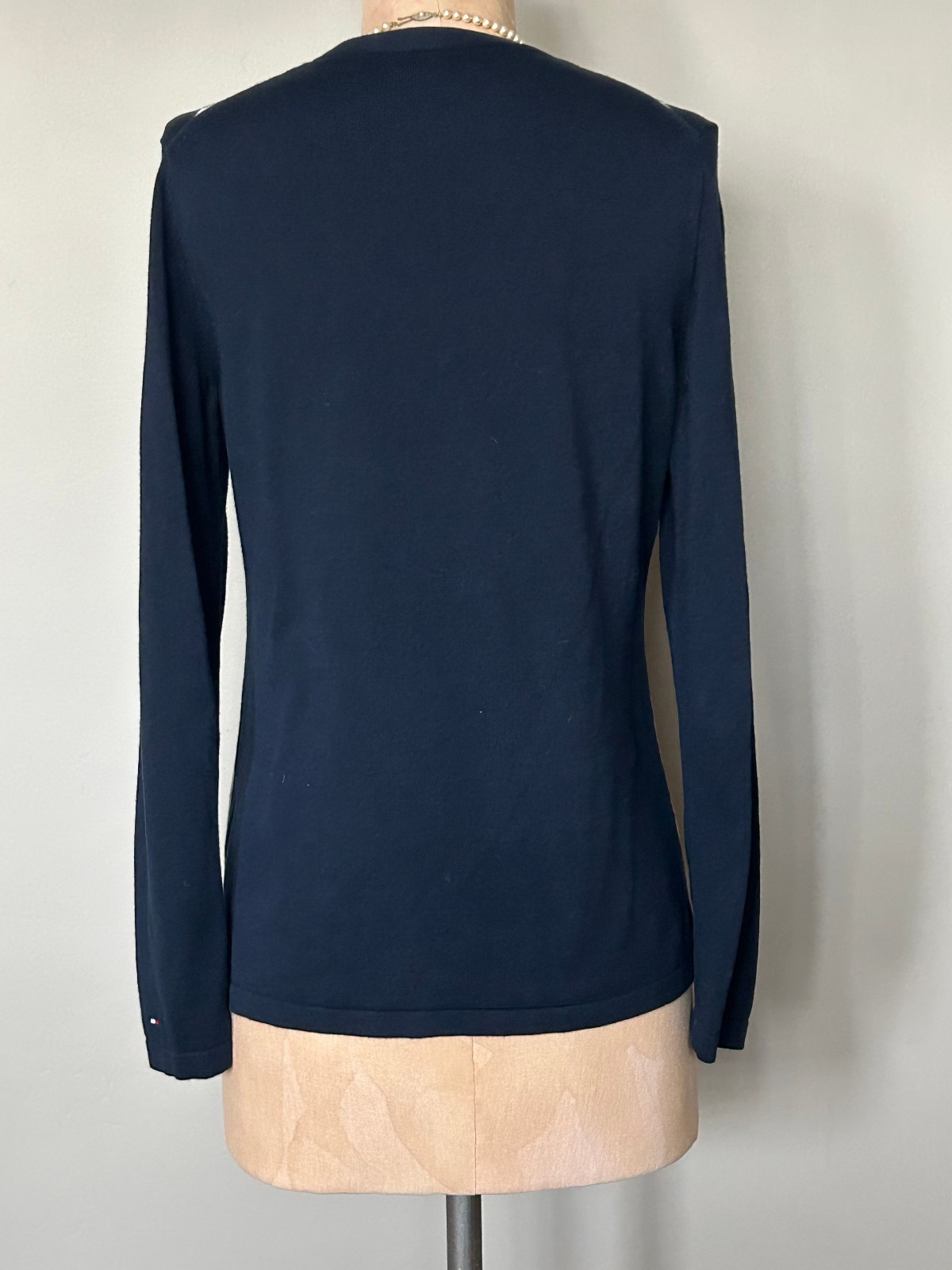 Tommy Hilfiger Argyle Sweater Navy, White & Gold-MSRP $79.00