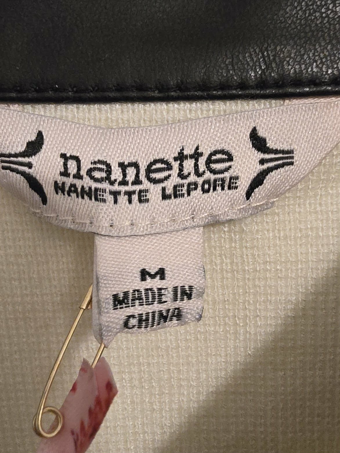 Nanette Lepore Ivory/Black Button-Front Short Striped Jacket w/ Pockets M