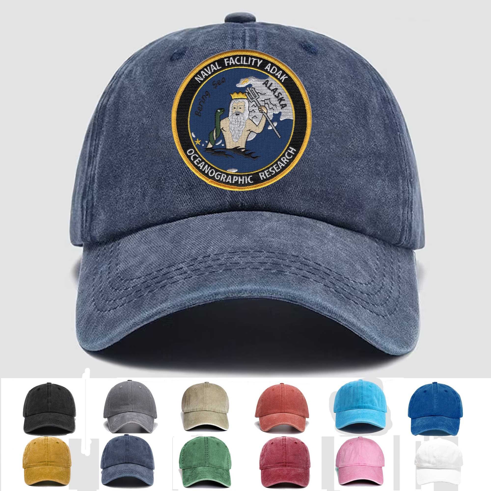 Custom Embroidered Hat Naval Facility Adak Alaska – Oceanographic Research, Gift