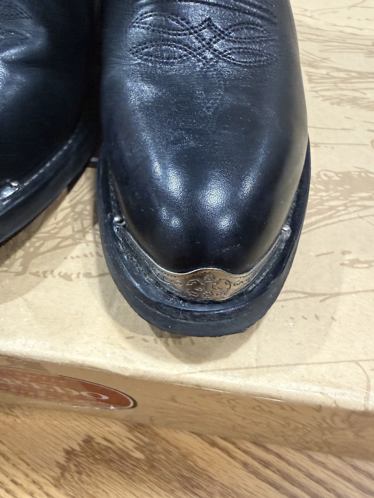 Men’s Laredo 13” McComb Western Boots 12621 Black Leather Round Toe Size 8D USA