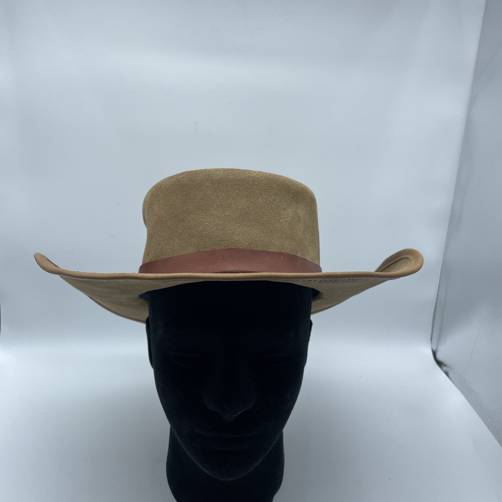 Winfield Cover Co Hat Medium Cowboy Hat Brown Leather San Francisco Wire Brim