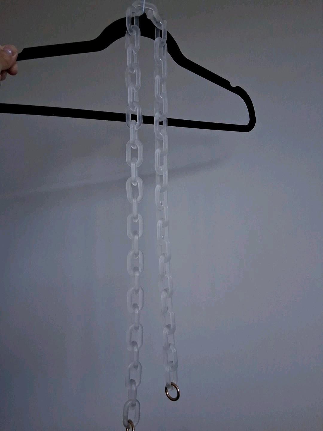 Large Chain Matte Clear Acrylic Handbag Strap Gold Tone Clasp Replace. 21″ Drop