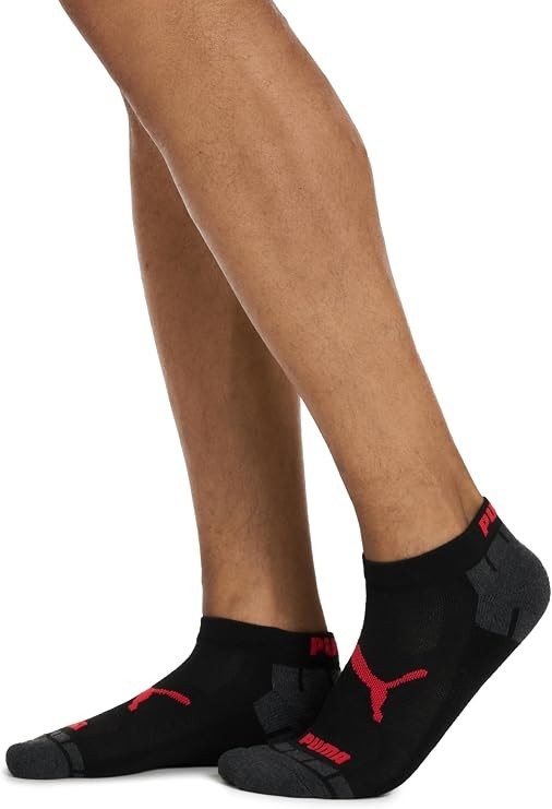 PUMA Men’s Low Cut Socks 8 Pack Cotton Athletic Sport Crew Socks Black