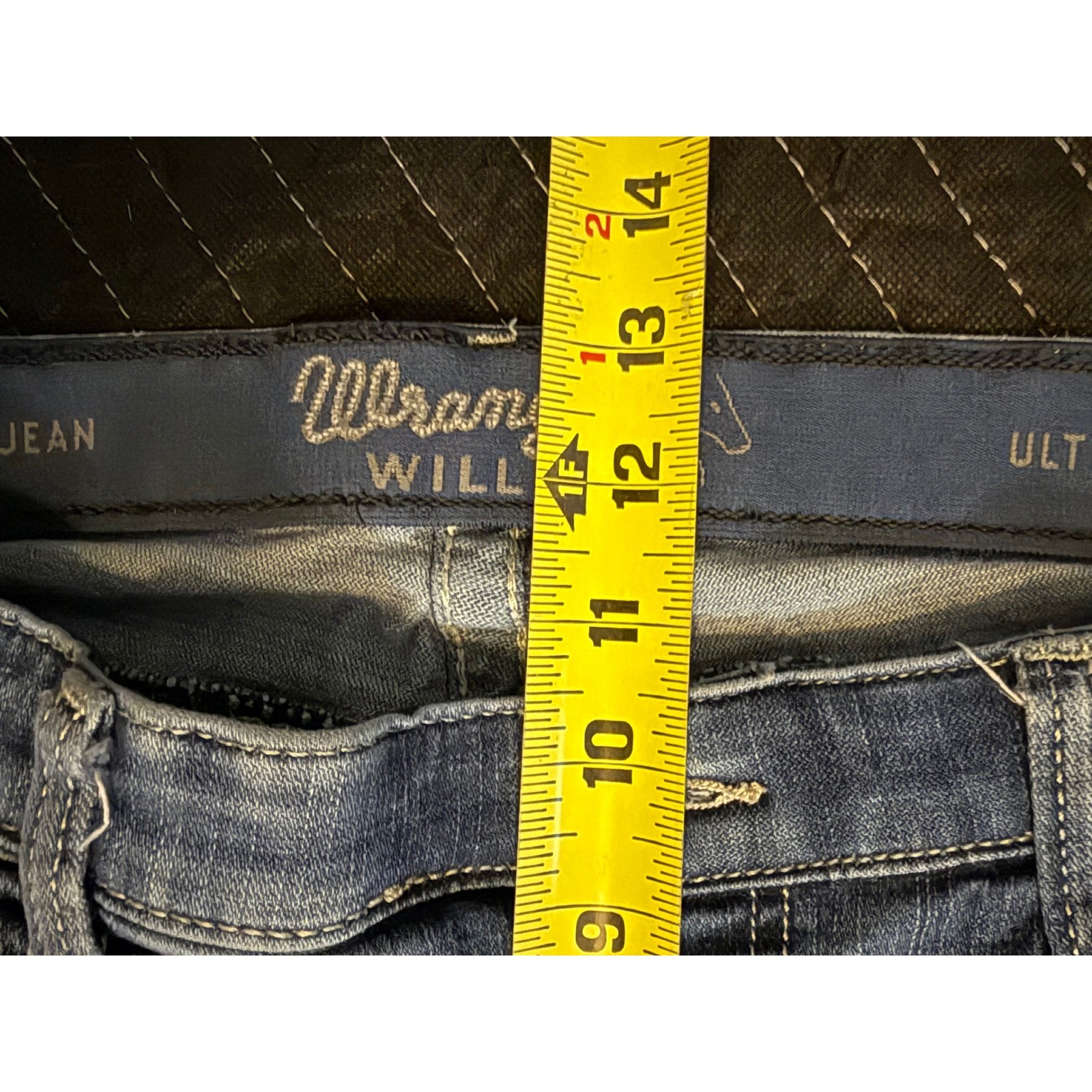Wrangler Willow Ultimate Riding Jeans Womens 9×34 Blue Bootcut Stretch Denim
