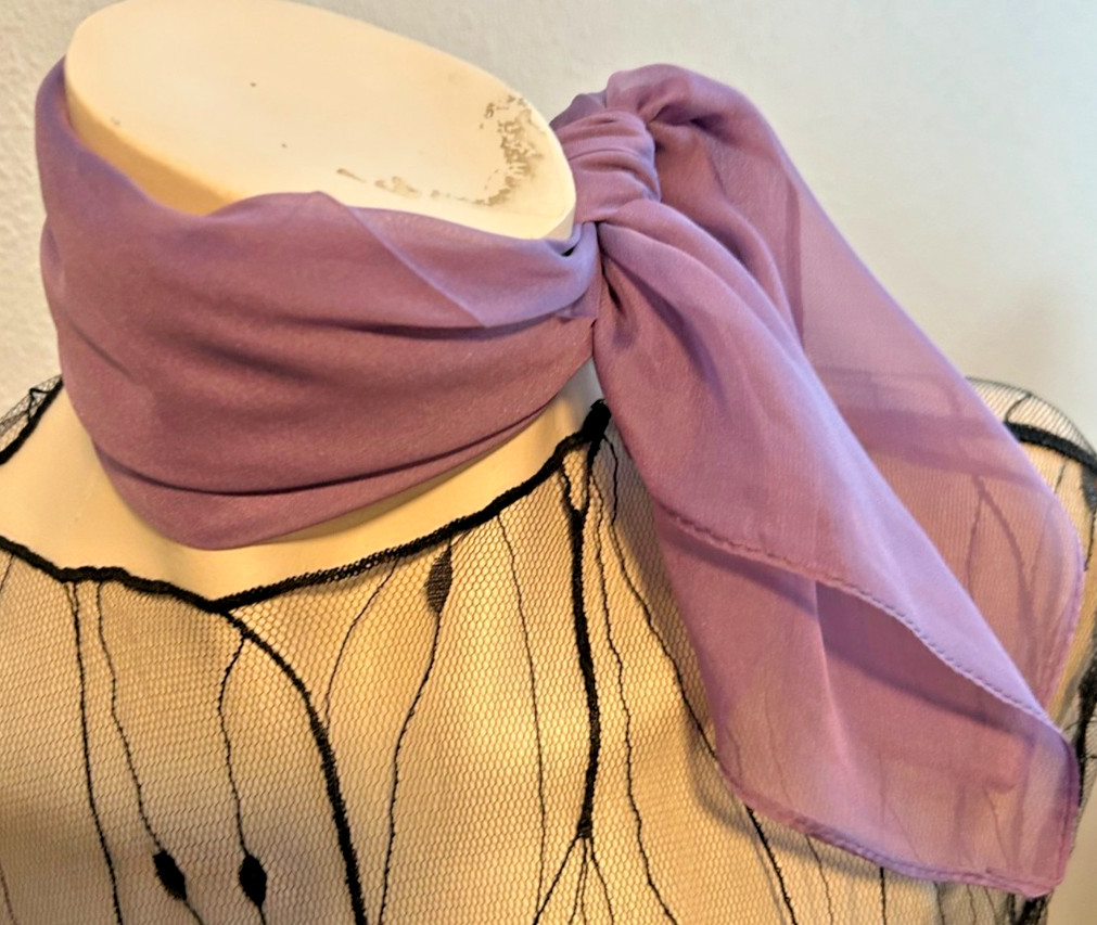 NEW 20 x 21 In. Small Sq. Lavender Solid Color 100% Mulberry Silk Scarf- SS 1035