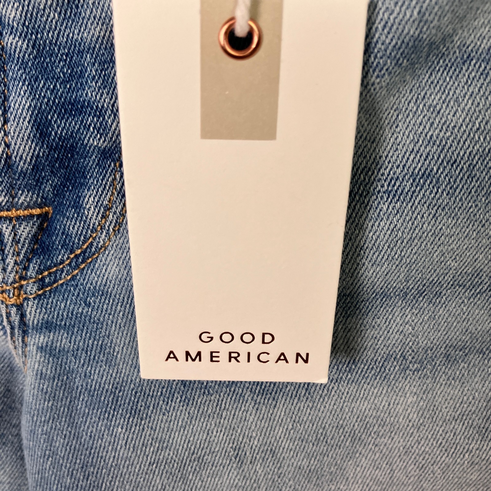 Good American Good Legs Cigarette Straight Leg Jeans Size 4/27 Light Indigo NWT