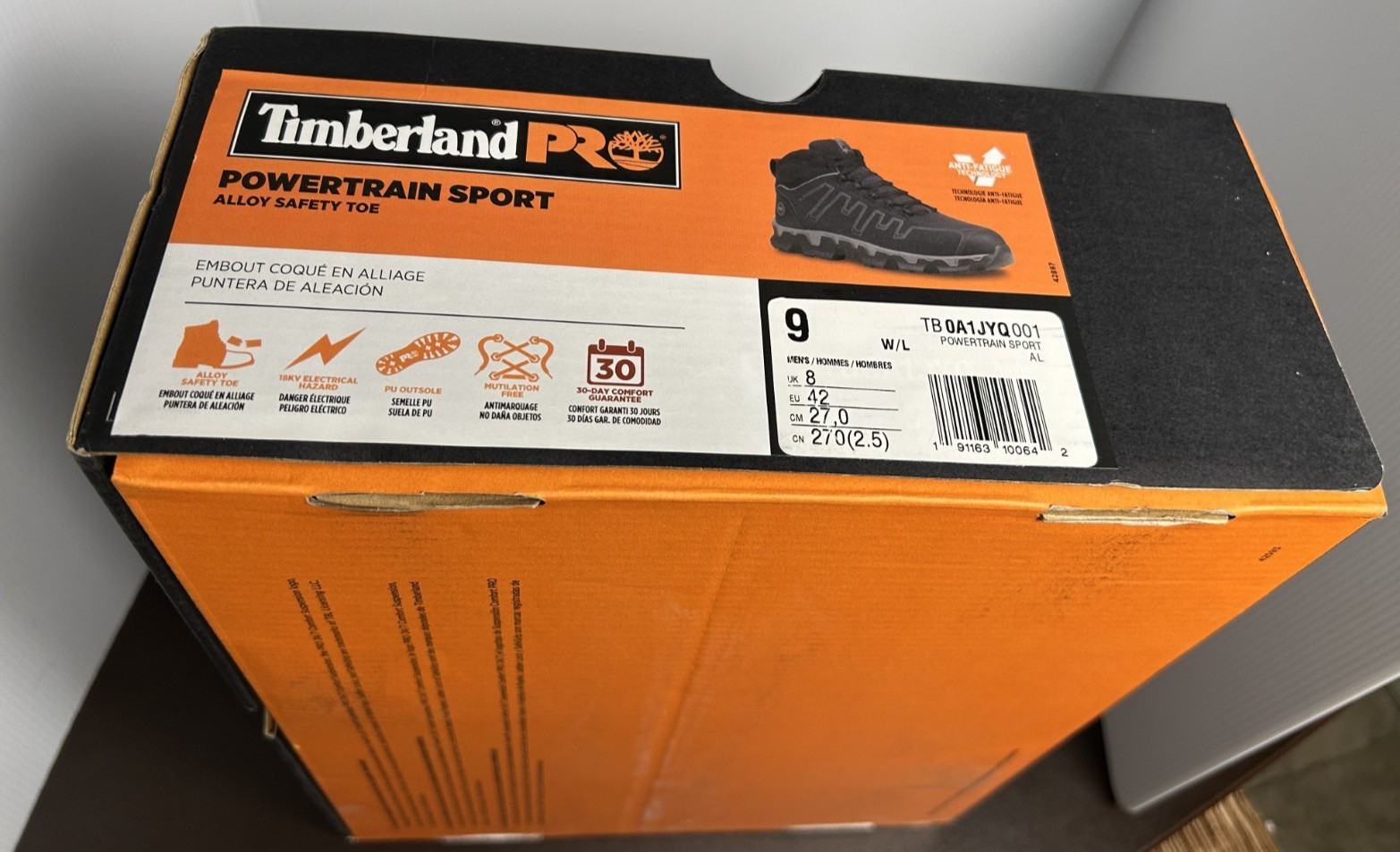 Timberland Powertrain Alloy Toe | ‘9’ (Men’s) E – Wide *NEW* Black Ripstop Nylon