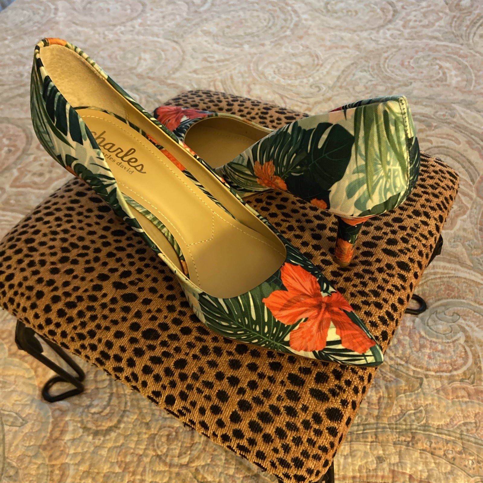 Charles by Charles David Tropical Hibiscus Print Stiletto Heels Women’s Size 9
