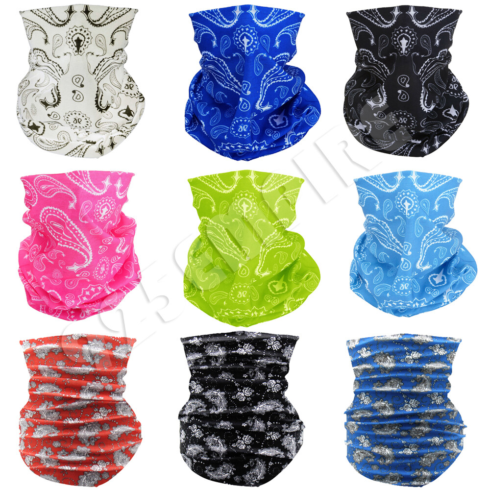 3/6/12 PCS Neck Gaiter Tube Bandana Paisley Motorcycle Bike Ski Face Mask Lot