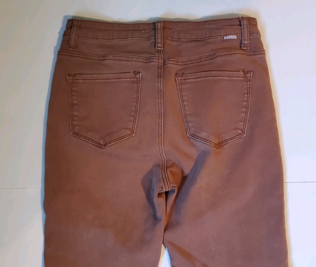 Womens Risen High Rise Wide Leg Jeans Expresso, Brown, Fringe, Slit Size 9/29